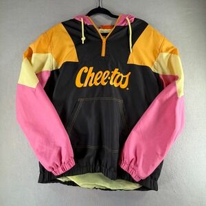 Cheetos Chester Cheetah‎ Windbreaker Jacket Hooded Anorak Black Pink Size L